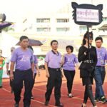 คณะผู้บริหารสำนักหอสมุดกลาง ในขบวนพาเหรดของสำนักหอสมุดกลาง