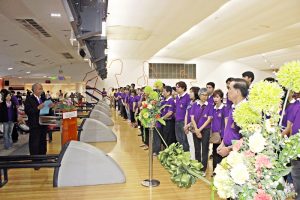 31 ม.ค. 2559 โครงการแข่งขันโบว์ลิ่งการกุศลเพื่อหารายได้สมทบเป็นกองทุนสนับสนุนการศึกษา ในถิ่นธุรกันดาล และกองทุนสวัสดิการสำนักหอสมุดกลาง