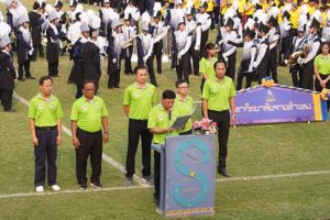 ภาพตัวแทนจากสำนักกีฬากล่าวรายงานวัตถุประสงค์การจัดแข่งขันฯ