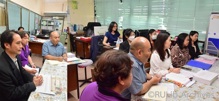 ภาพ 27 มิถุนายน 2567 คณะกรรมการบริหารงานคุณภาพ สำนักหอสมุดกลาง (QMC) รับการตรวจติดตามฯ QM สก. คู่มือคุณภาพ
