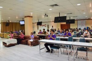 ภาพผู้บริหาร และบุคลากรสำนักหอสมุดกลาง ร่วมงานในพิธีสงฆ์