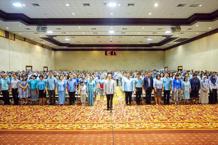 ภาพบรรยากาศ คณะผู้บริหาร บุคลากร และนักศึกษามหาวิทยาลัยรามคำแหง ร่วมพิธีฯ
