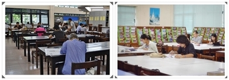 พื้นที่ให้บริการ  Wi-Fi อาคาร 2 ชั้น 1 - 2 สำนักหอสมุดกลาง มหาวิทยาลัยรามคำแหง